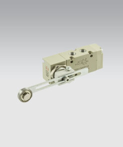 Van cơ khí 5/2, cần gạt con lăn + lò xo hồi (roller lever + spring), ren 1/8" - Mã 7001000910