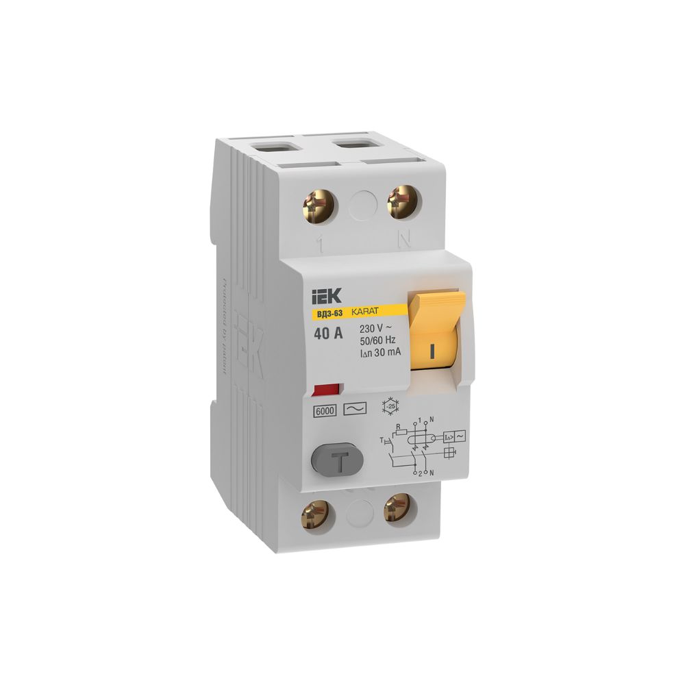RCCB IEK KARAT MDV20-2-040-030 2P 40A 30mA 6KA TYPE AC