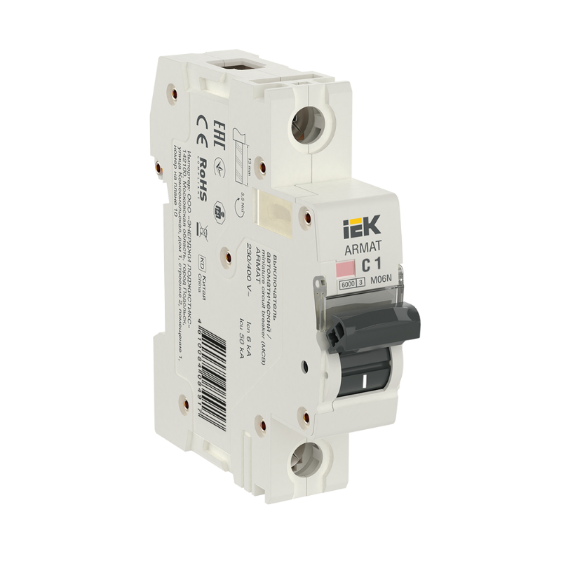 MCB IEK ARMAT M06N 1P 1A 6KA TYPE C