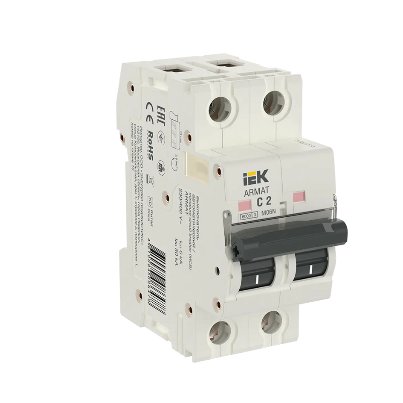 MCB IEK ARMAT M06N 2P 2A 6KA TYPE C