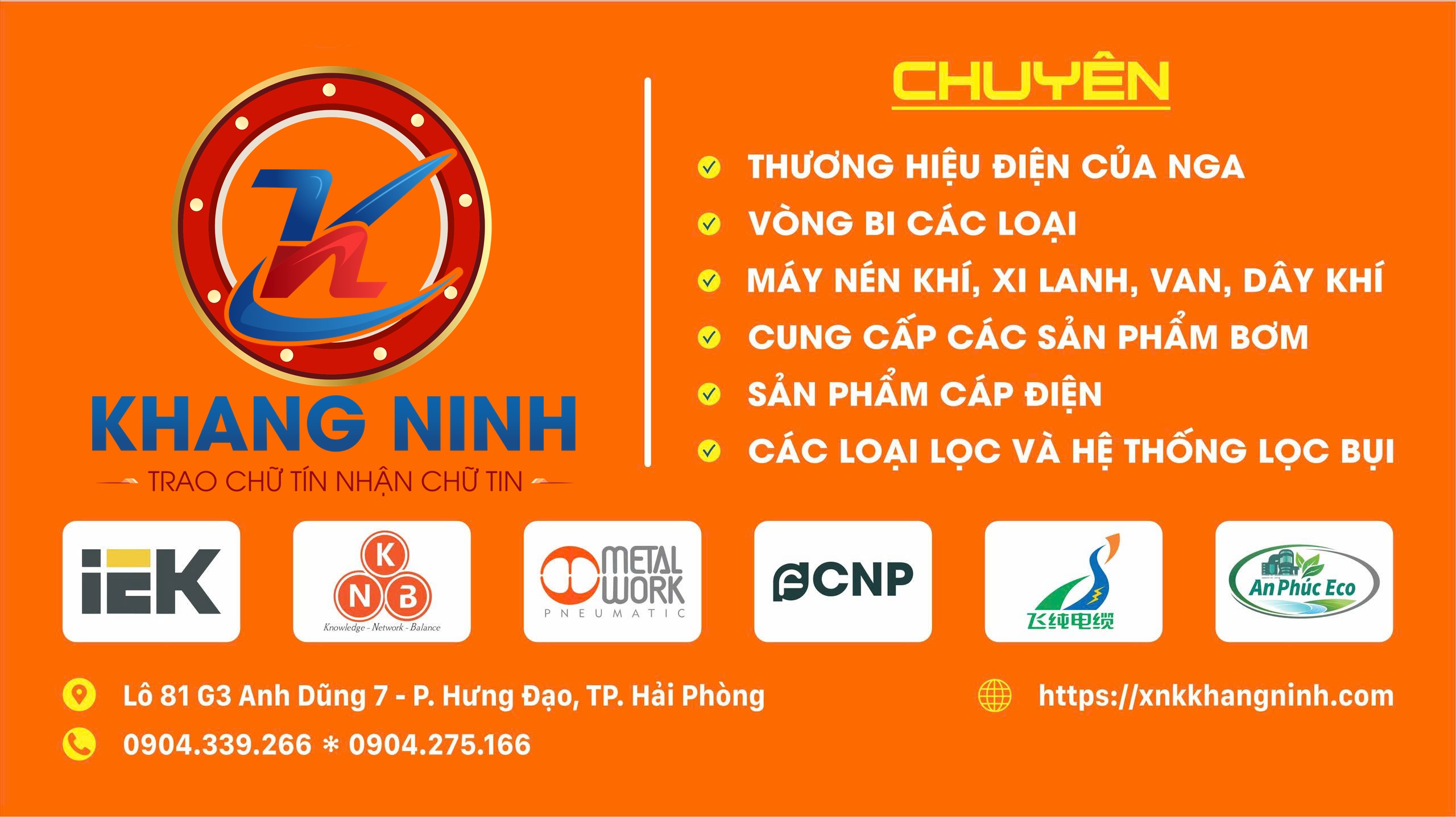 Khang Ninh - Nhà cung cấp thiết bị và vật tư công nghiệp